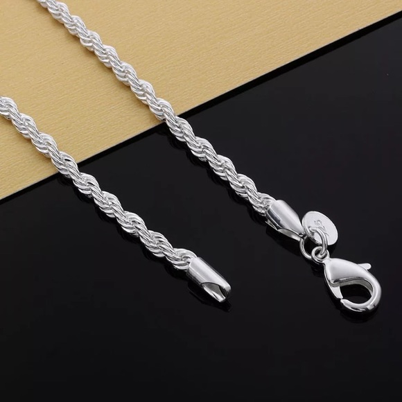 Sterling Silver Plated Twisted Rope Bracelet - Picture 2 of 2